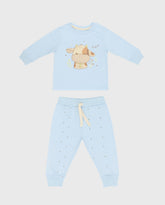 Pijama Pantalon Manga Larga Vaca azul